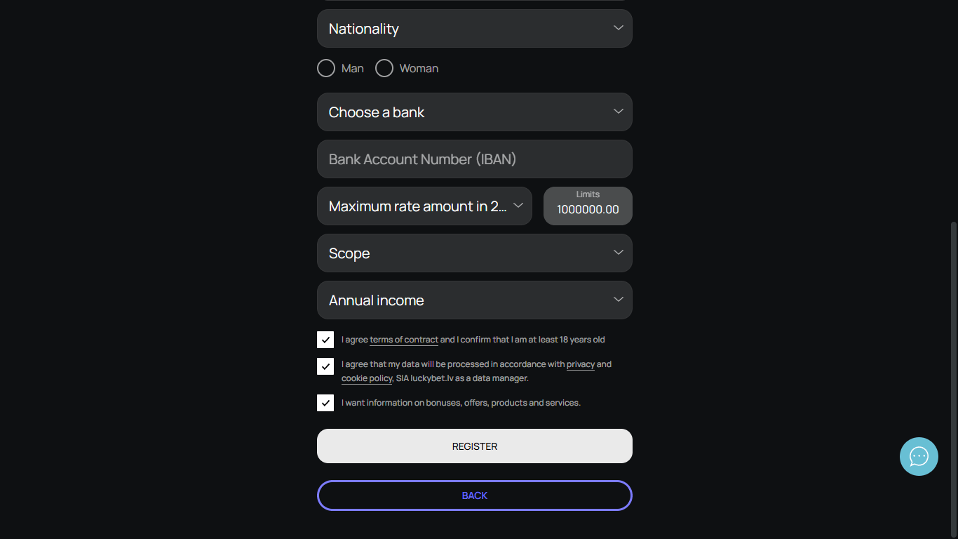 luckybet registration step 4