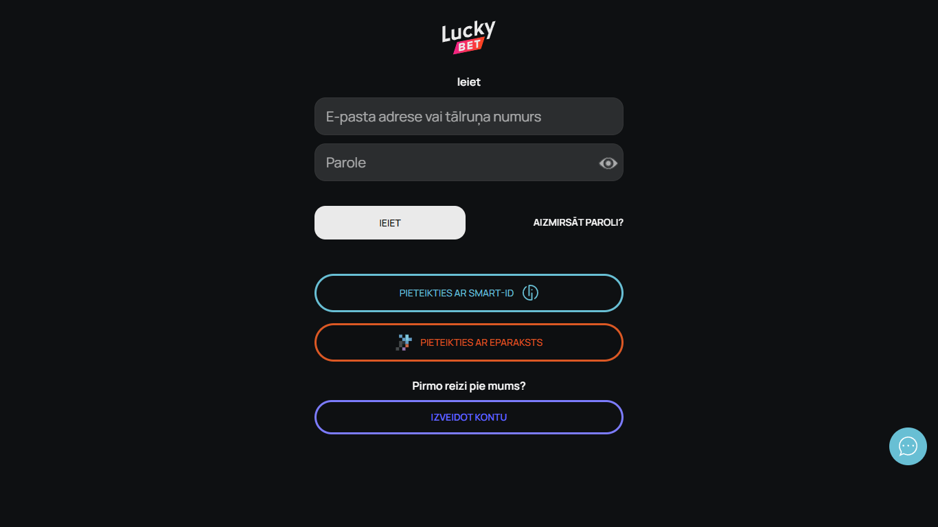 LuckyBet registration