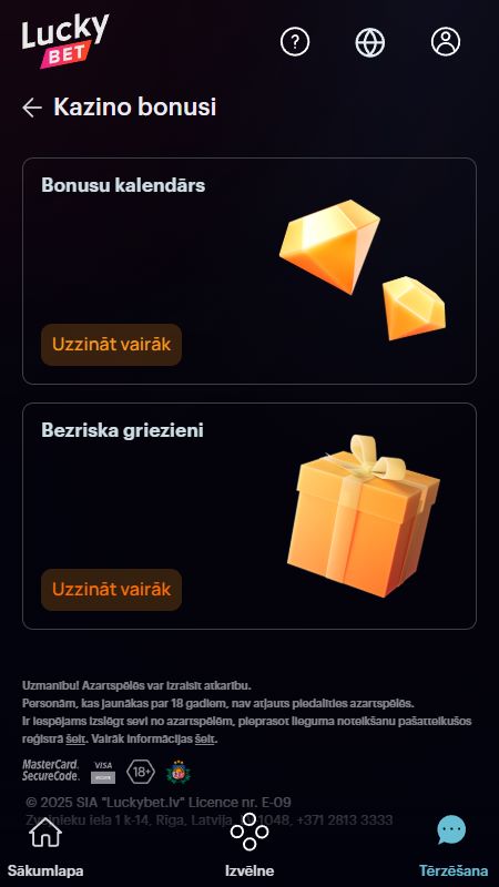 luckybet prēmijas un akcijas