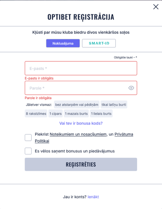 Kā reģistrēties tiešsaistes totalizatora vietnē? 