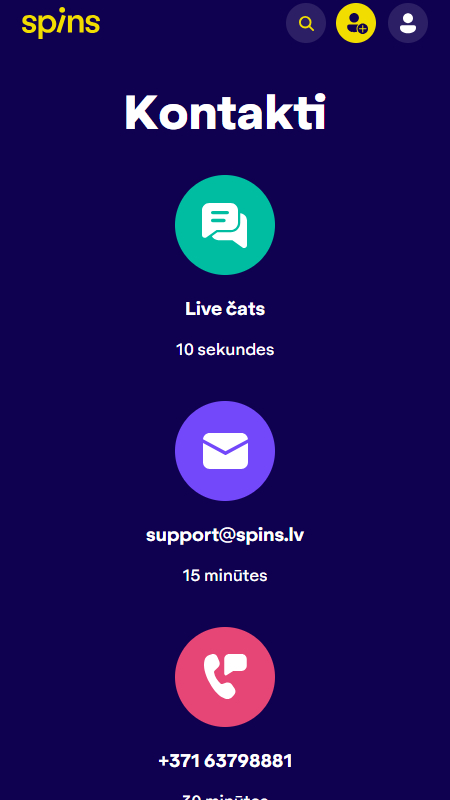 Spins technical support page