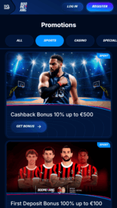 Akcijas lapa vietnē BoomerangBet
