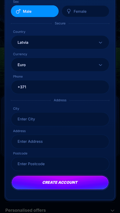 Konta izveide vietnē BoomerangBet