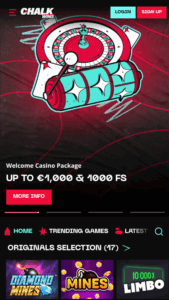 Tiešsaistes ChalkWins mājas lapa