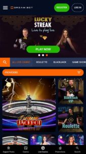 DreamBet tiešraides kazino kolekcija