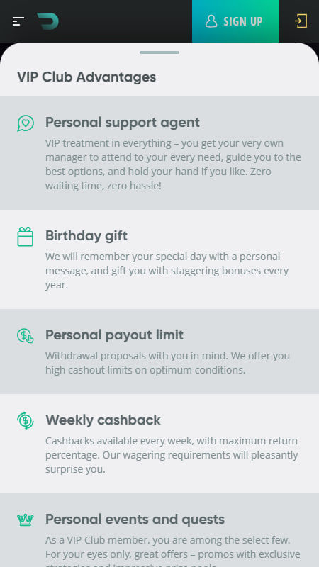 Dripcasino VIP programma