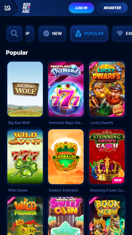 Vispārīga informācija par Boomerang Bet kazino