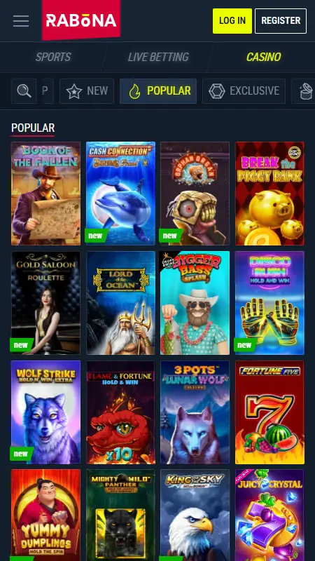 Schermata dell app Rabona casino