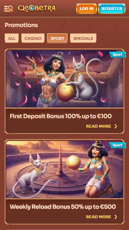 Бонусы и промокоды букмекера Cleobetra