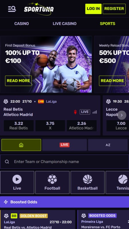 Sportuna sport section