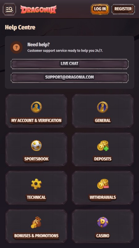 Dragonia Техническая поддержка