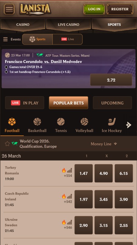 Lanista Ставки онлайн