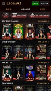 Casino Legiano dzīvie spēles Latvijā