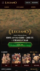 Interfaccia del casino Legiano
