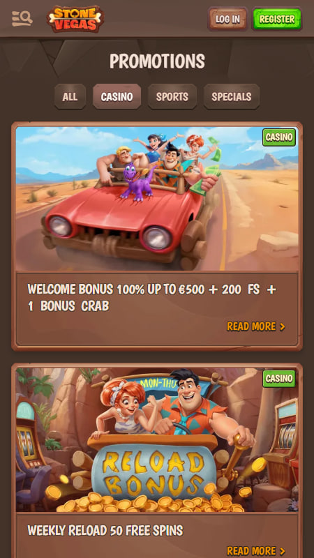 StoneVegas bonusi un īpašie piedāvājumi