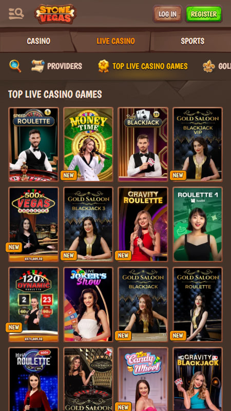 StoneVegas spēļu izvēle