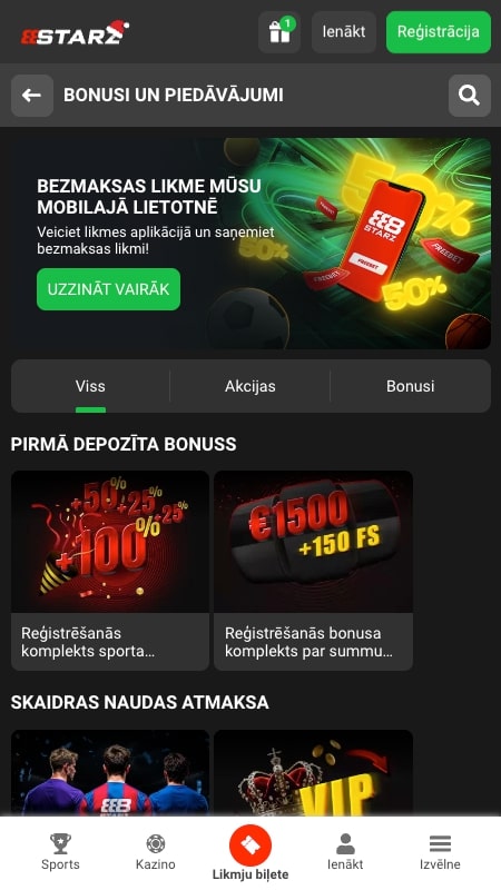 888starz bonusi un akcijas