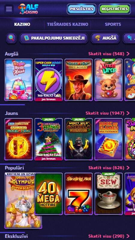 AlfCasino casino games