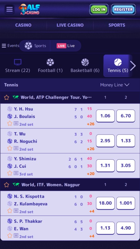 AlfCasino Live-ставки