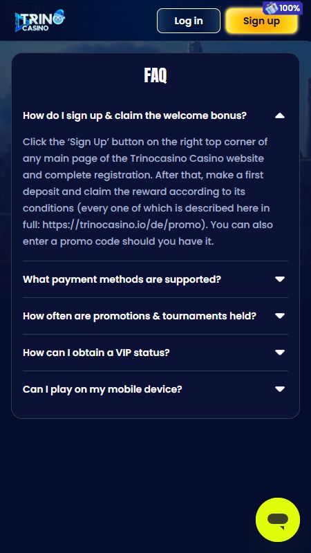 TrinoCasino palīdzības centrs