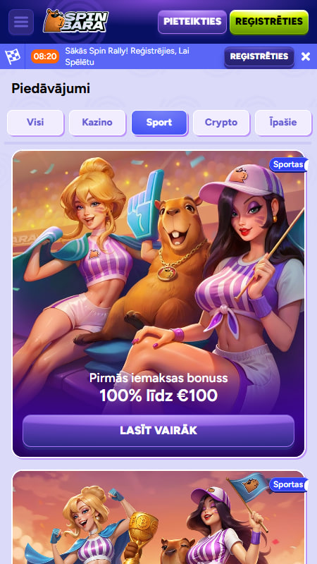 Spinbara Totalizatora bonusi un promo kodi