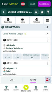 Spinbetter Sporta likmju piedāvājums