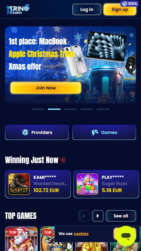 Tiešsaistes TrinoCasino mājas lapa