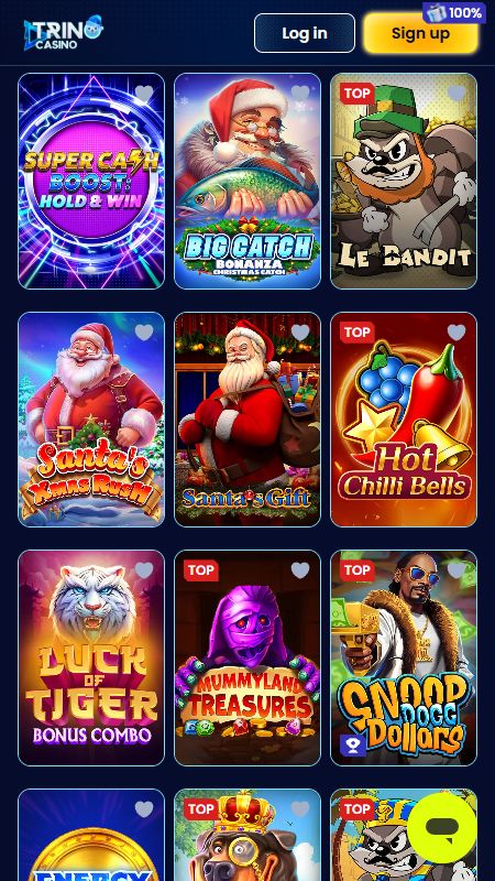 Tiešsaistes kazino sadaļa vietnē TrinoCasino