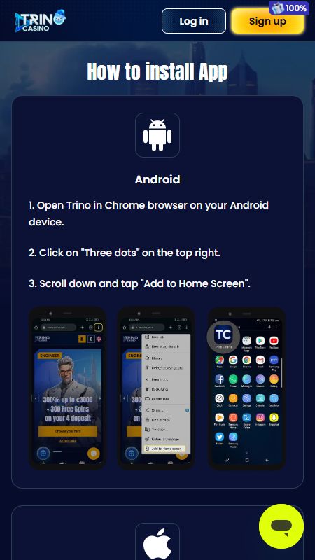 Lejupielādējiet TrinoCasino mobilo lietotni
