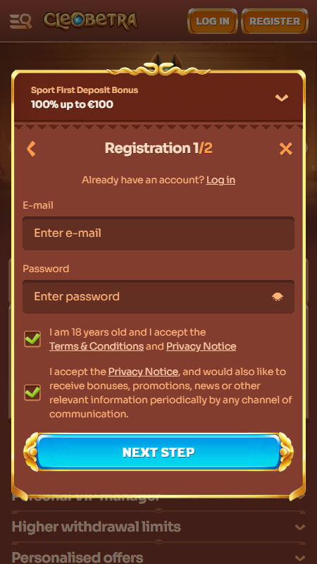 Cleobetra Pегистрация