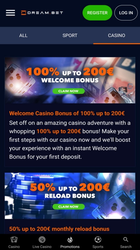 Dream Bet Бонусы и акции