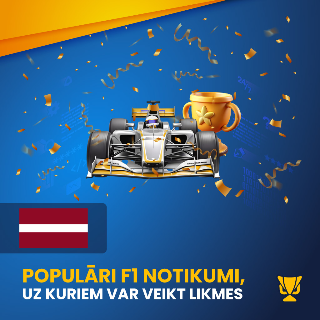 Populāri F1 notikumi, uz kuriem var veikt likmes