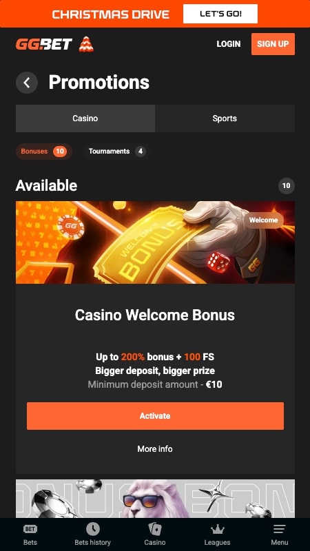 GGBet bonusi un akcijas