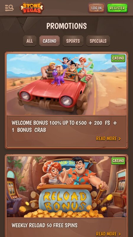 Бонусы и акции StoneVegas