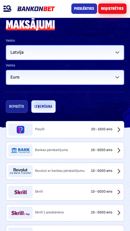 BankonBet Latvia withdrawal