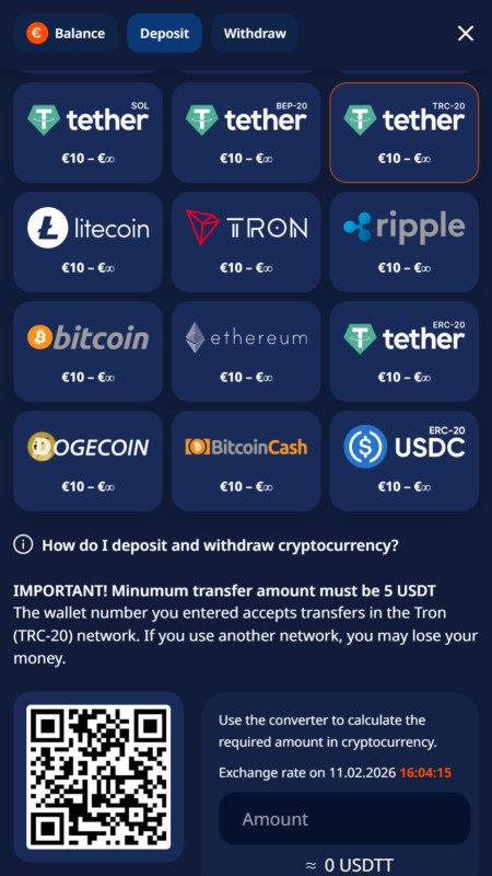 Kā papildināt kontu ārzemju kazino, izmantojot USDT (TRC20): Anonīms depozīts