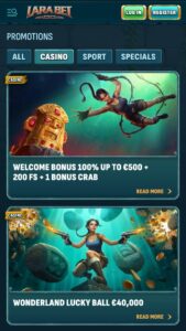 Larabet bonuss – iepazīšanās piedāvājums un citas akcijas