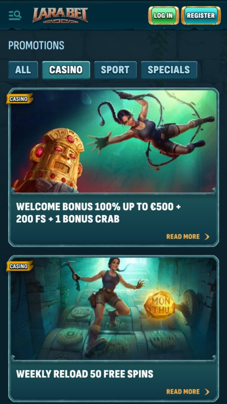 Larabet Бонусы и акции