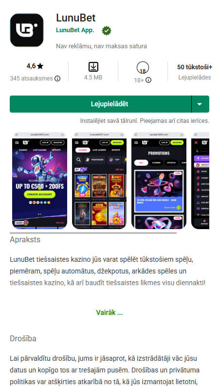Lunubet app