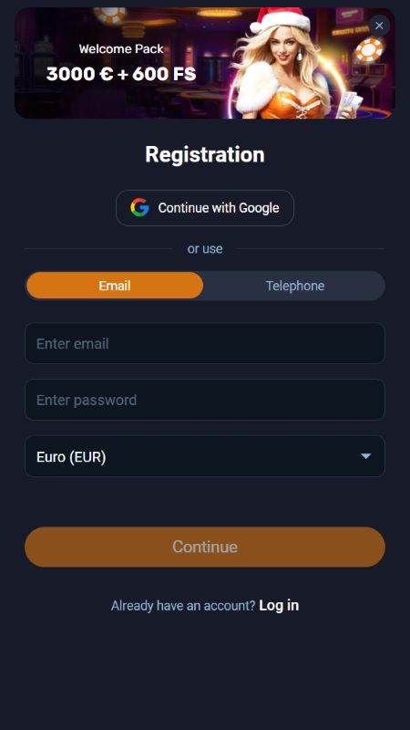 Konta izveide vietnē VOX