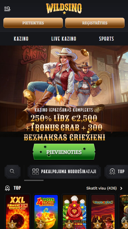 Wildsino kazino Latvijā