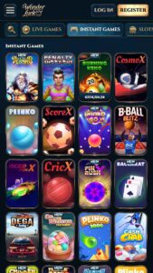 Tūlītējās un sadursmes spēles Wonderluck