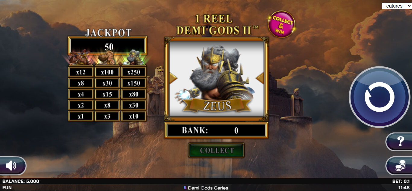 1 Reel Demi Gods II Demo Онлайн