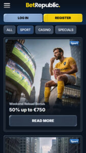 BetRepublic – Bonusi un akcijas
