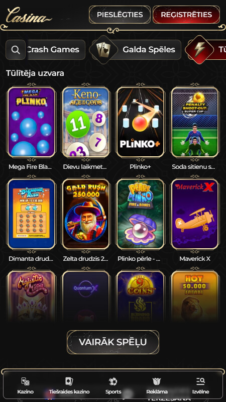 Casina kazino Instant Win un citas spēles
