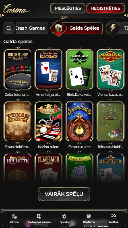 Casina kazino Galda spēles