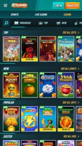 Golisimo Casino spēļu piedāvājums