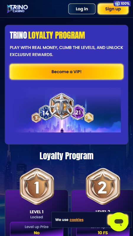 TrinoCasino VIP sadaļa