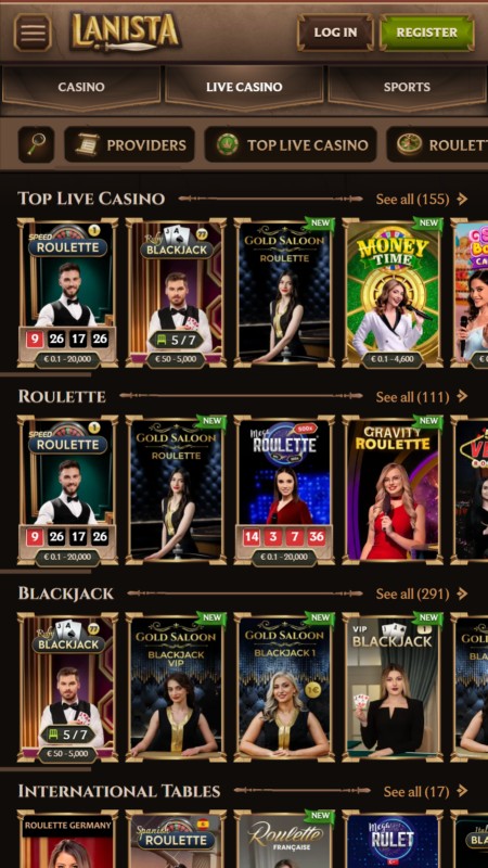 Lanista Live-казино