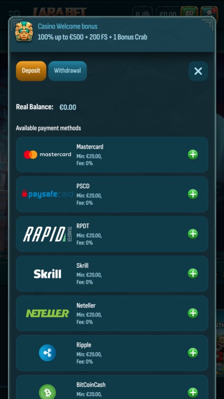 Larabet депозит